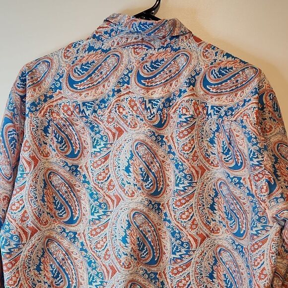 Alan Flusser Paisley Floral Print Button Up Shirt Men's Size Medium EUC NICE!! - Picture 12 of 13